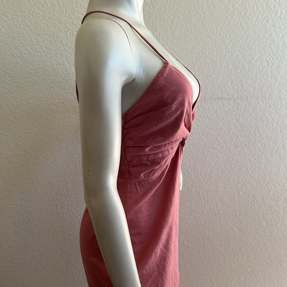 ZARA Chalk Pink Linen Blend Sleeveless Midi Dress - Picture 9 of 11